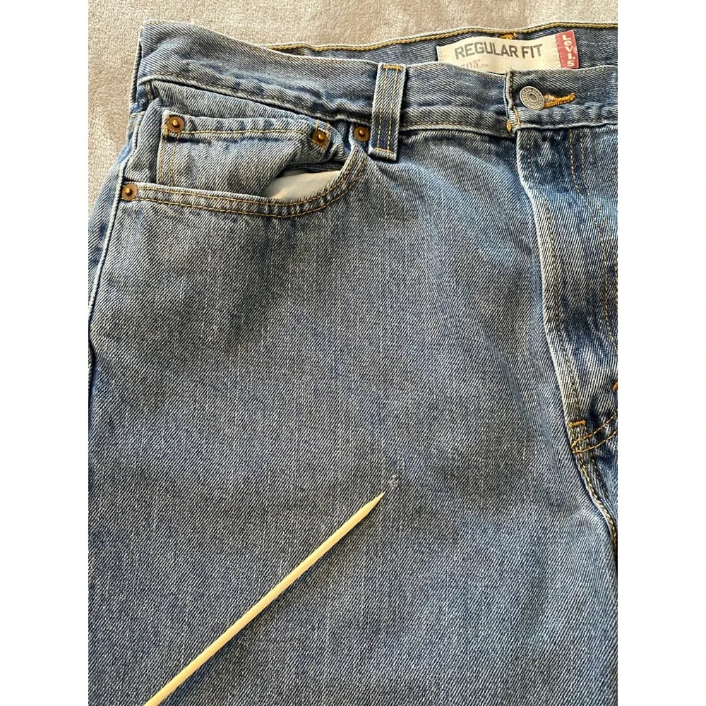 Levi's Jeans Men 36x30‎ Faded Blue 505 Regular Fit Cotton Denim Workwear Casual
